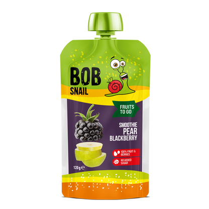 Bob Snail Fruit Puree Pouch Pear & Wild Blackberry 120g — BambiniJO Jordan