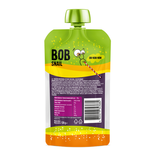 Bob Snail Fruit Puree Pouch Pear & Wild Blackberry 120g — BambiniJO Jordan