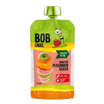 Bob Snail Fruit Puree Pouch Persimmon & Guava 120g — BambiniJO Jordan