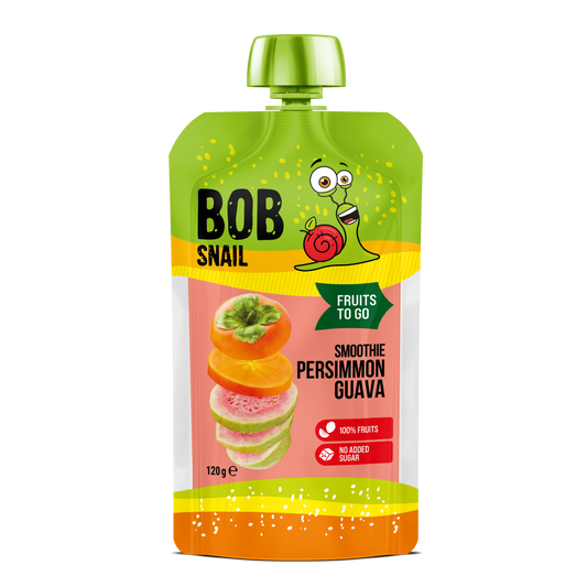 Bob Snail Fruit Puree Pouch Persimmon & Guava 120g — BambiniJO Jordan