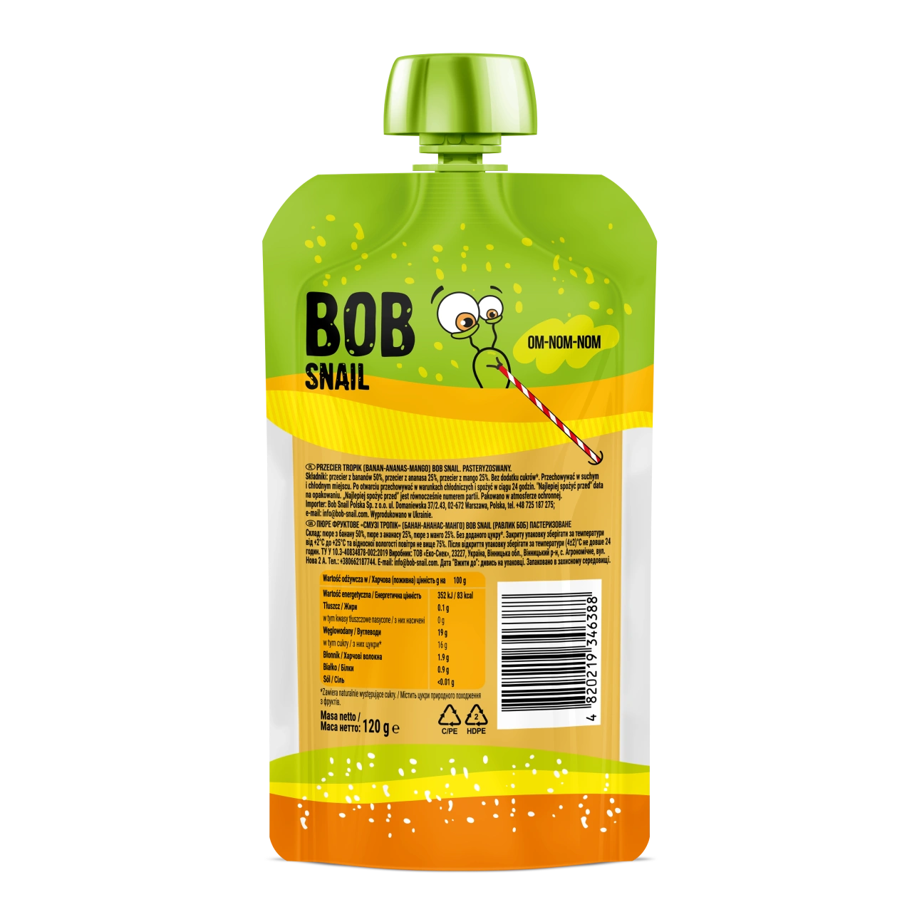 Bob Snail Fruit Puree Pouch Tropic 120g — BambiniJO Jordan