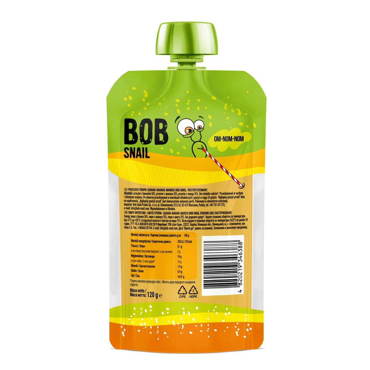 Bob Snail Fruit Puree Pouch Tropic 120g — BambiniJO Jordan