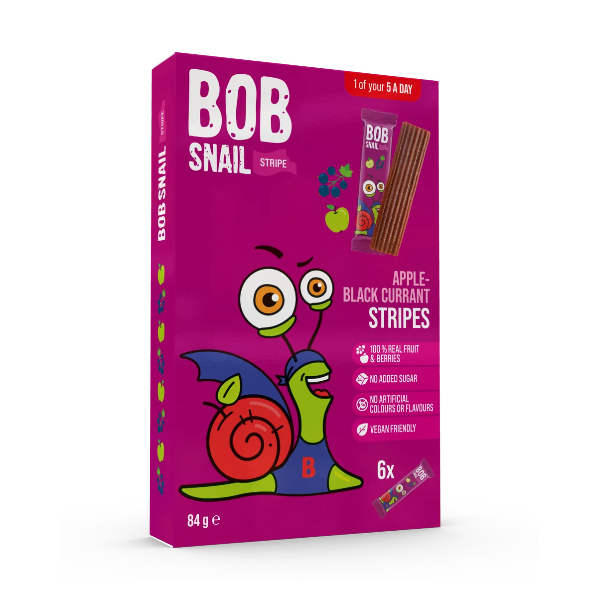 Bob Snail Fruit Stripes Apple & Black Currant 84g — BambiniJO Jordan