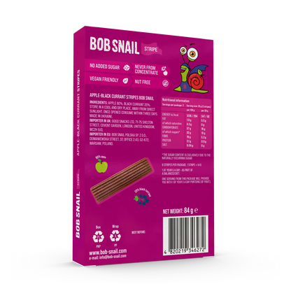 Bob Snail Fruit Stripes Apple & Black Currant 84g — BambiniJO Jordan