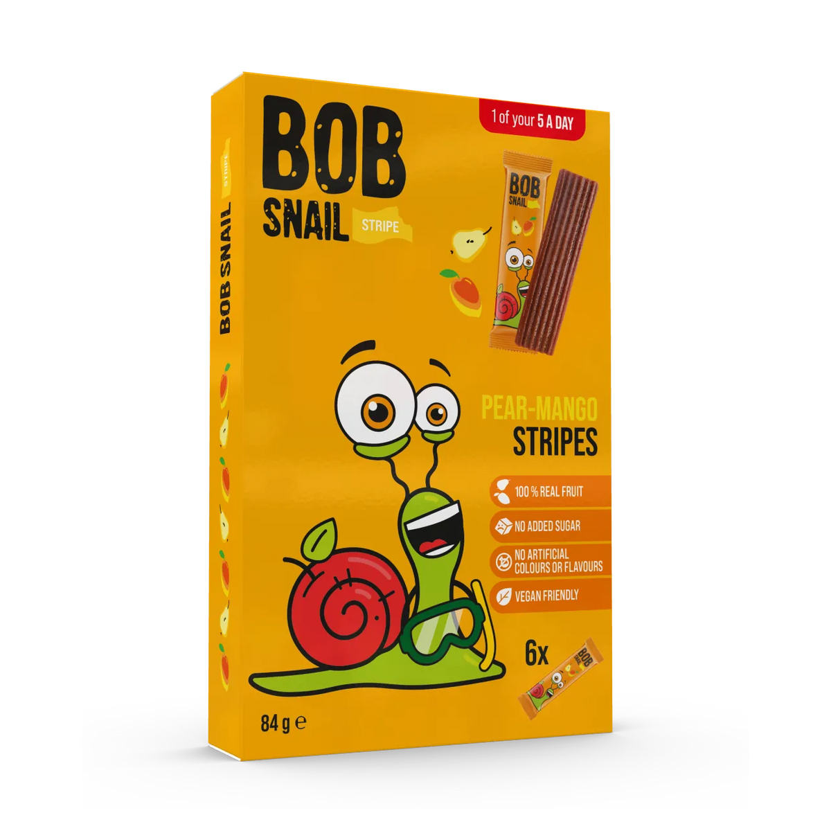 Bob Snail - Fruit Stripes Pear & Mango | 84g (6 x 14g)