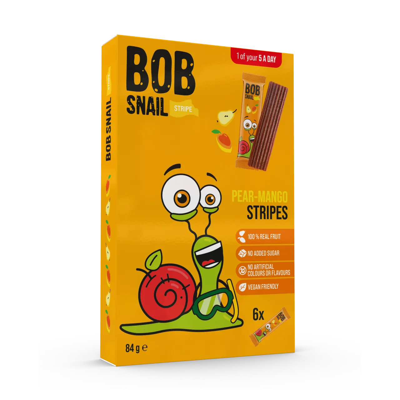Bob Snail Fruit Stripes Pear & Mango 84g — BambiniJO Jordan