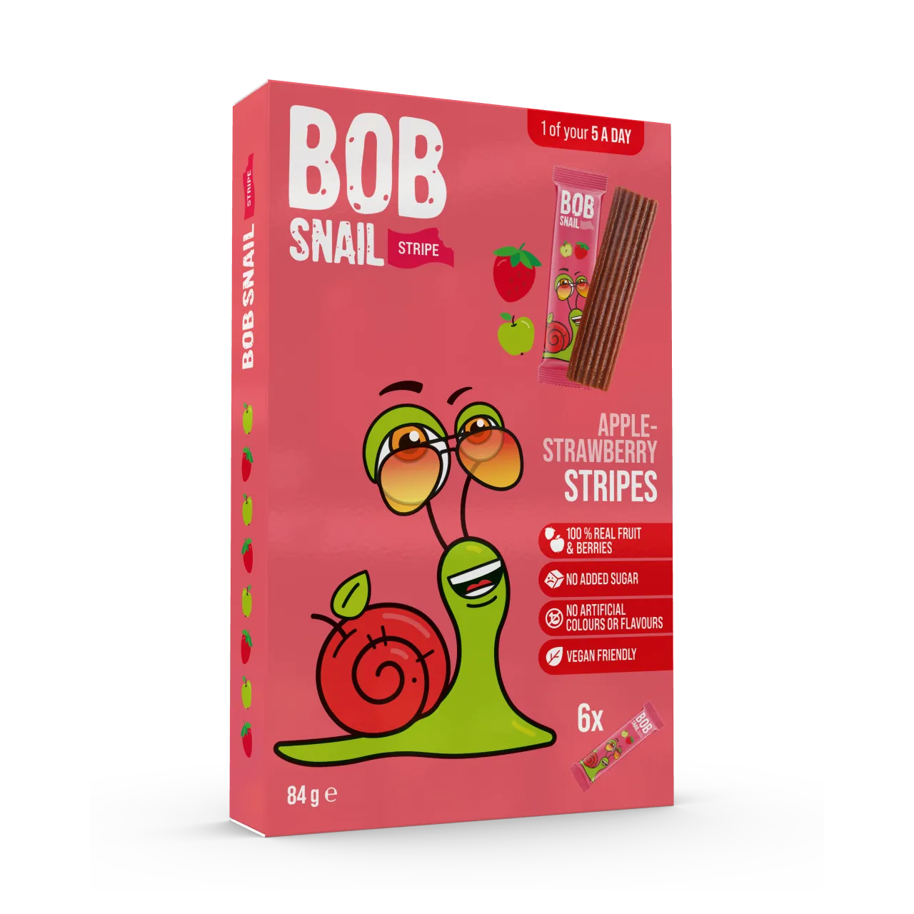 Bob Snail Fruit Stripes Apple & Strawberry 84g — BambiniJO Jordan