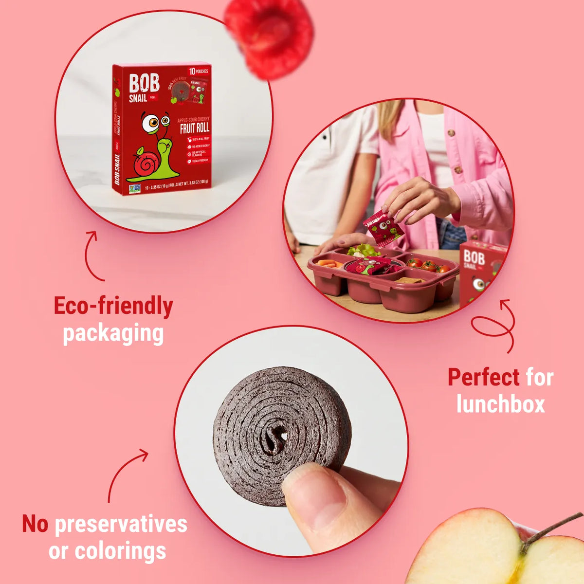 Bob Snail Fruit Roll Apple & Sour Cherry 100g — BambiniJO Jordan