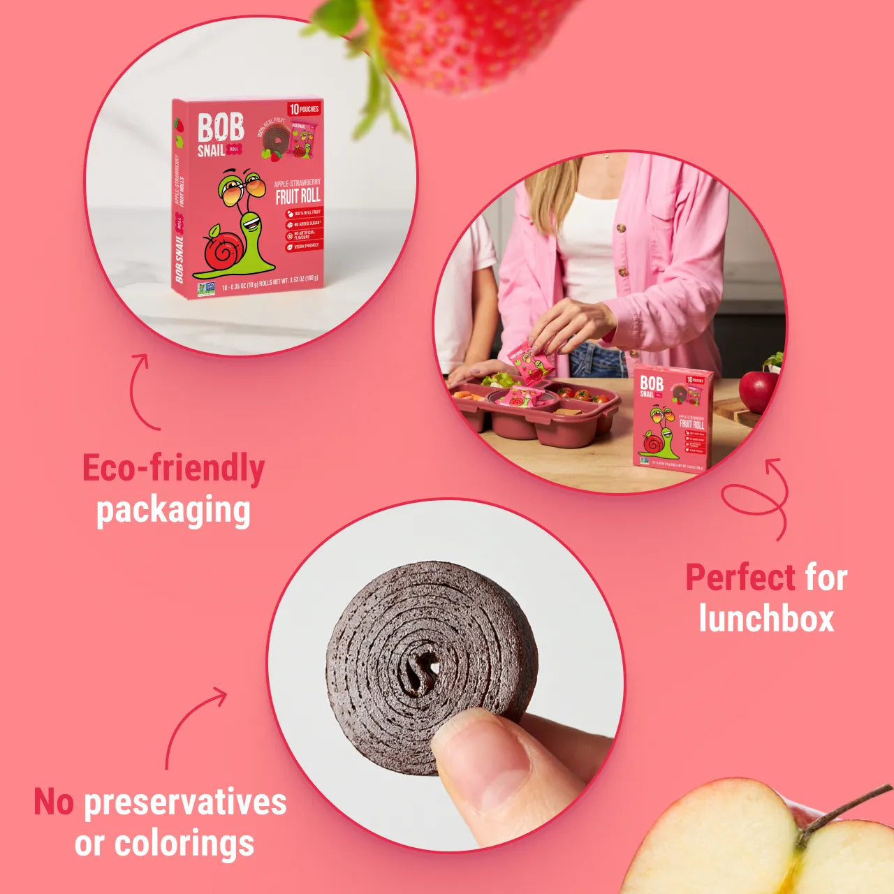 Bob Snail Fruit Roll Apple & Strawberry 100g — BambiniJO Jordan