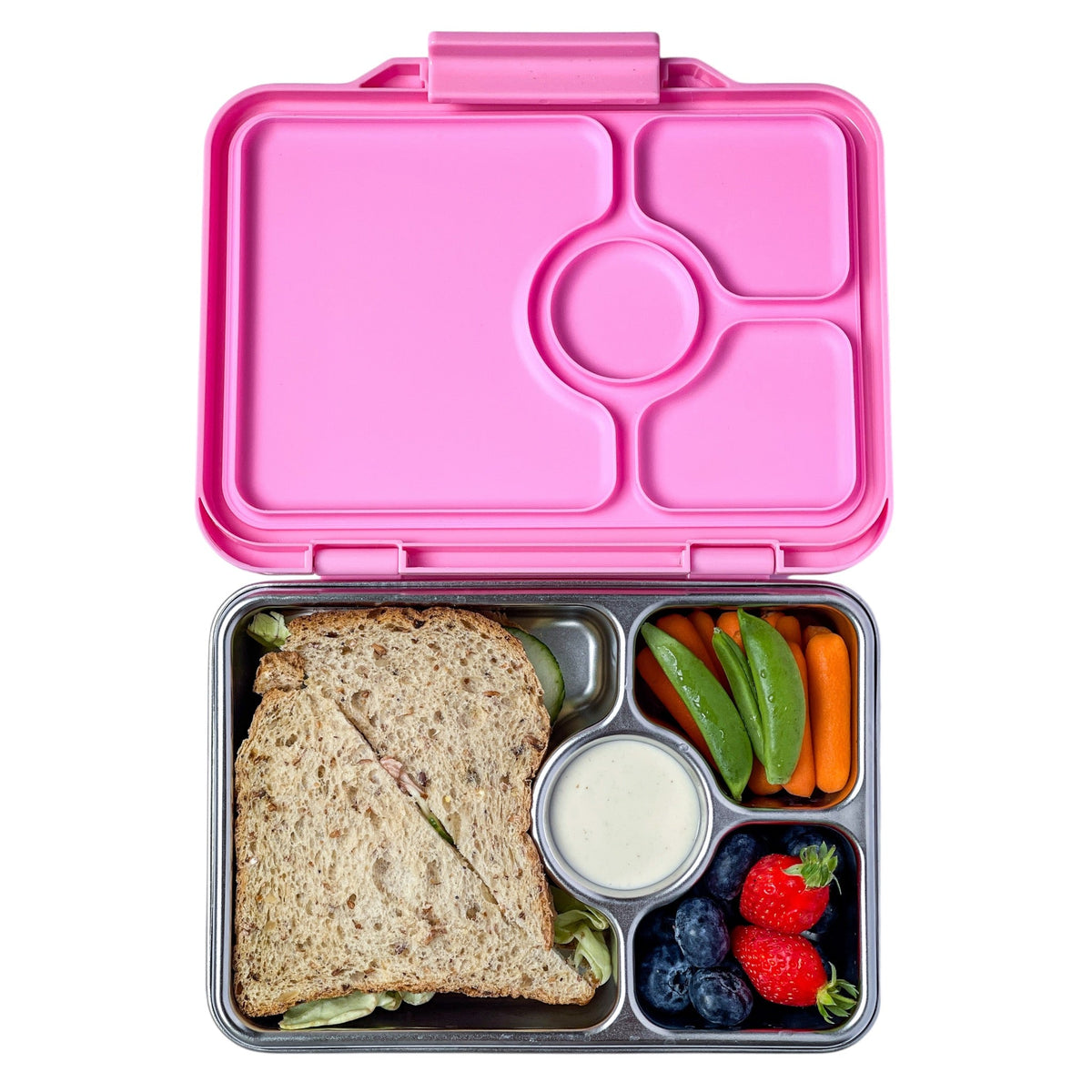 Yumbox - Stainless Steel Bento | 5 Compartments | Leakproof | Versailles Pink Yumbox - Stainless Steel Bento | 5 Compartments | Leakproof | Versailles Pink