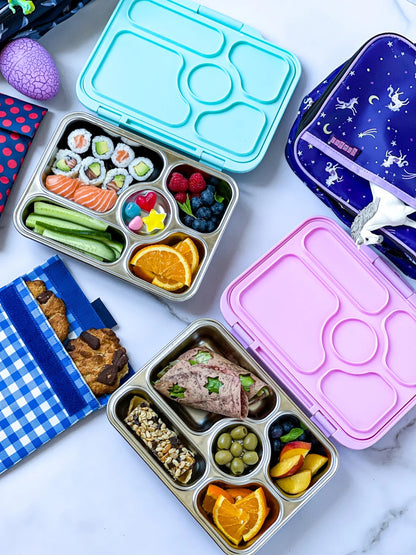 Yumbox - Stainless Steel Bento | 5 Compartments | Leakproof | Rose Pink