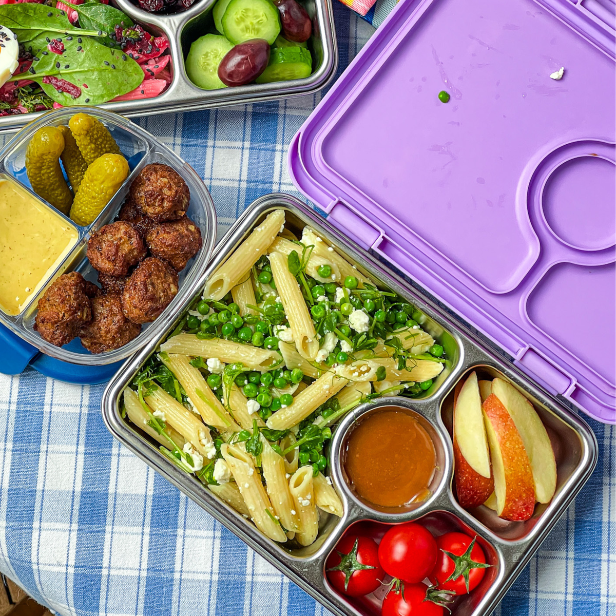 Yumbox - Stainless Steel Bento | 5 Compartments | Leakproof | Lavande Purple Yumbox - Stainless Steel Bento | 5 Compartments | Leakproof | Lavande Purple