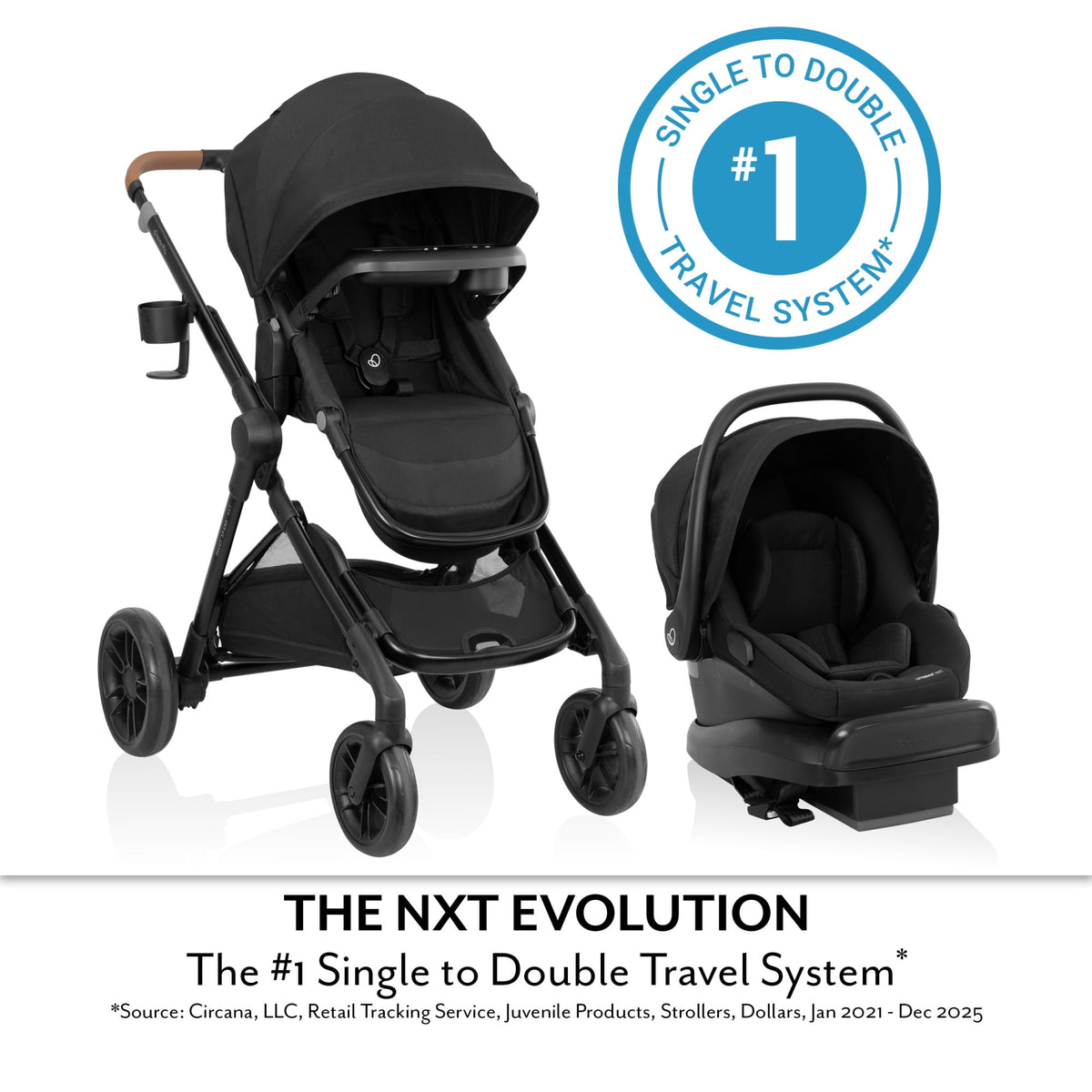 Evenflo - Pivot Xpand NXT Travel System with LiteMax NXT Infant Car Seat | Coal Black