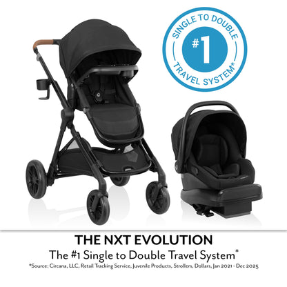 Evenflo - Pivot Xpand NXT Travel System with LiteMax NXT Infant Car Seat | Coal Black