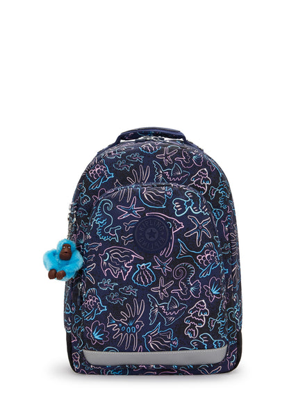 Kipling Class Room Backpack with Laptop Protection Disco Fish Large - front view