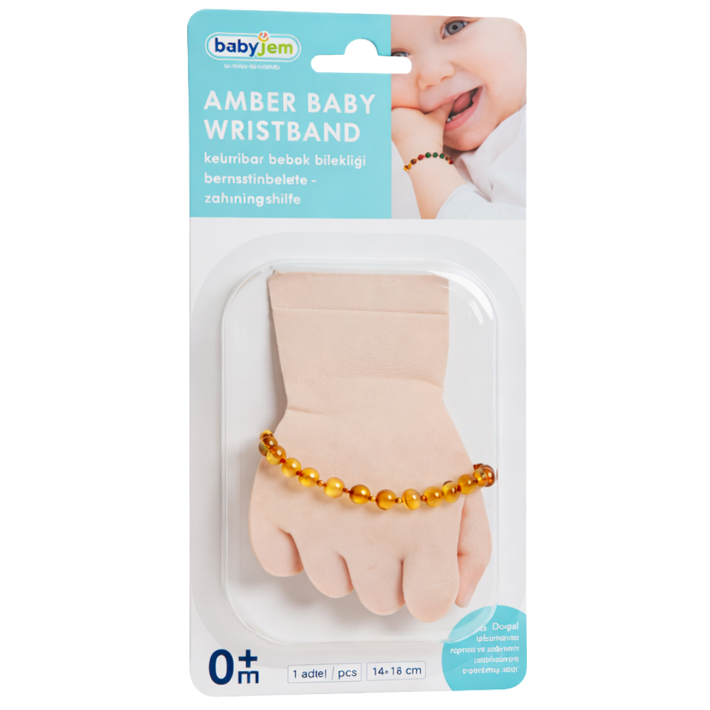 BabyJem Amber Teething Wristband Light Honey