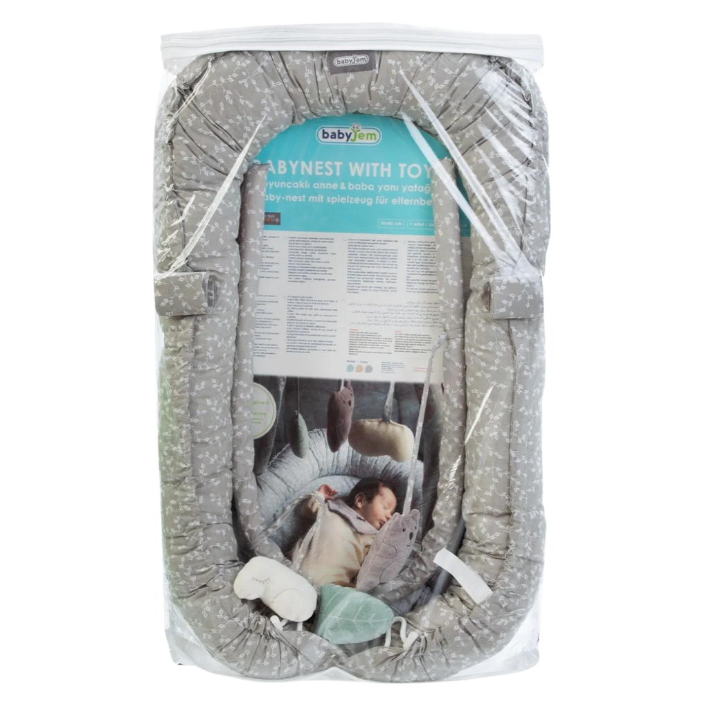 BabyJem Baby Nest with Toys Grey