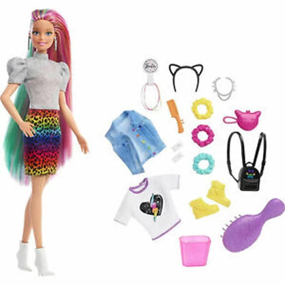 Barbie - BARBIE WITH MULTICOLORED LEOPARD HAIR