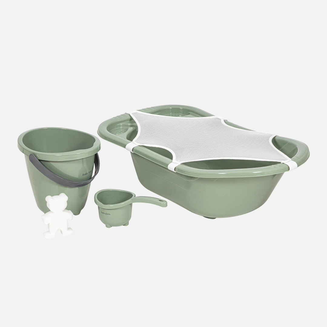 BabyJem Baby Bath Set 5pcs Soft Green