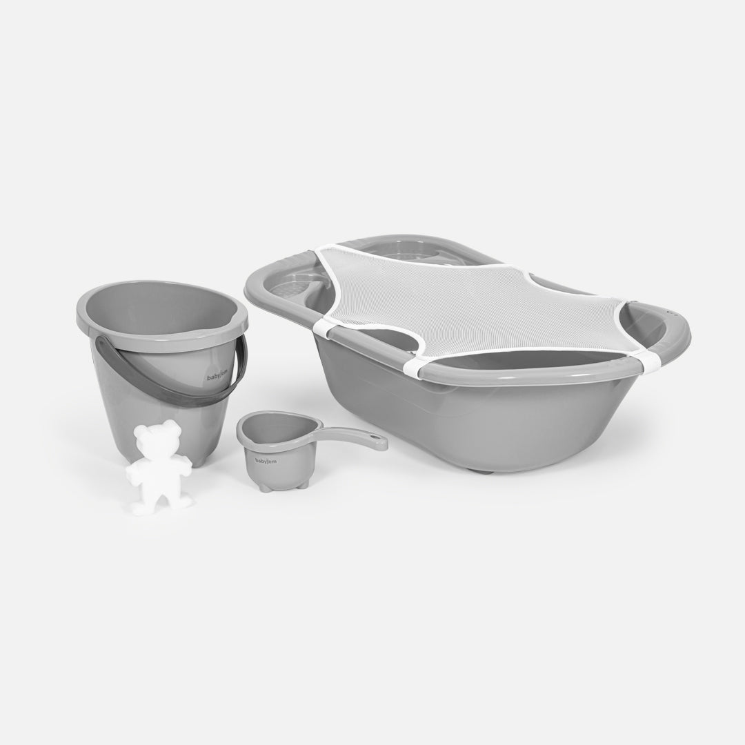 BabyJem Baby Bath Set 5pcs Soft Grey