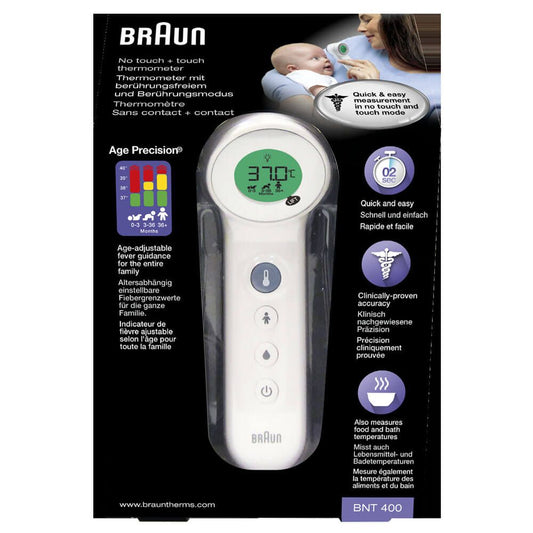 Braun - No touch + touch forehead thermometer with Age Precision