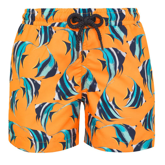 Sunuva - Swim Shorts - Neon Orange Angel Fish
