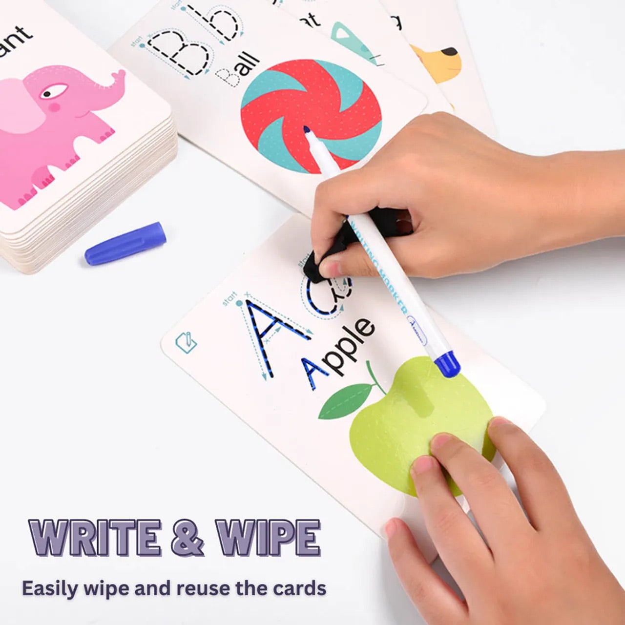 Mideer - Write & Wipe Cards 123 & ABC