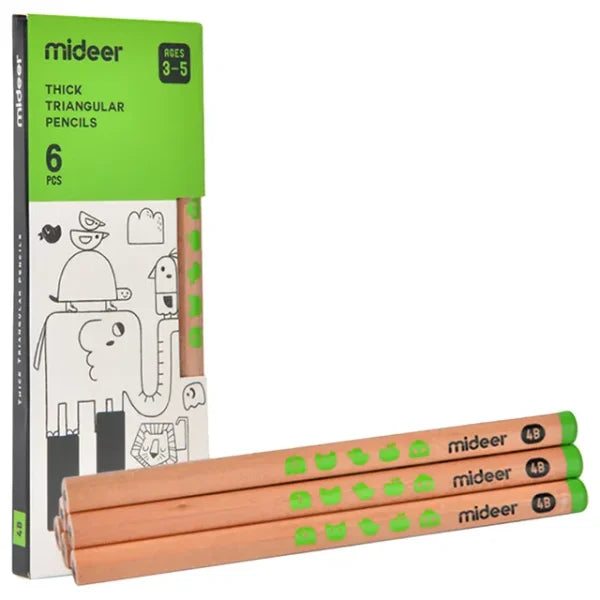 Mideer - Thick Triangular Pencils -4b Mideer - Thick Triangular Pencils -4b