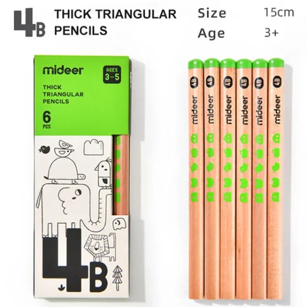Mideer - Thick Triangular Pencils -4b Mideer - Thick Triangular Pencils -4b
