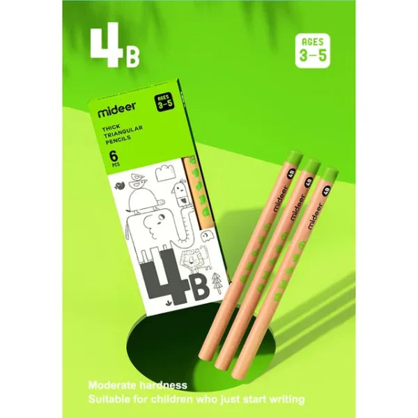 Mideer - Thick Triangular Pencils -4b Mideer - Thick Triangular Pencils -4b