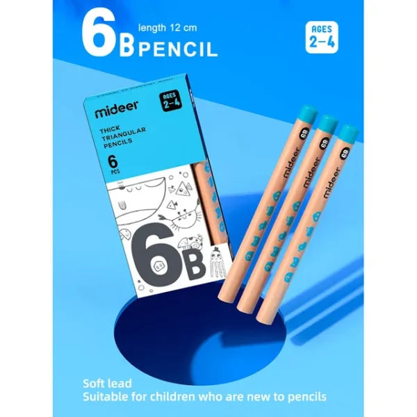 Mideer - Thick Triangular Pencils -6b Mideer - Thick Triangular Pencils -6b