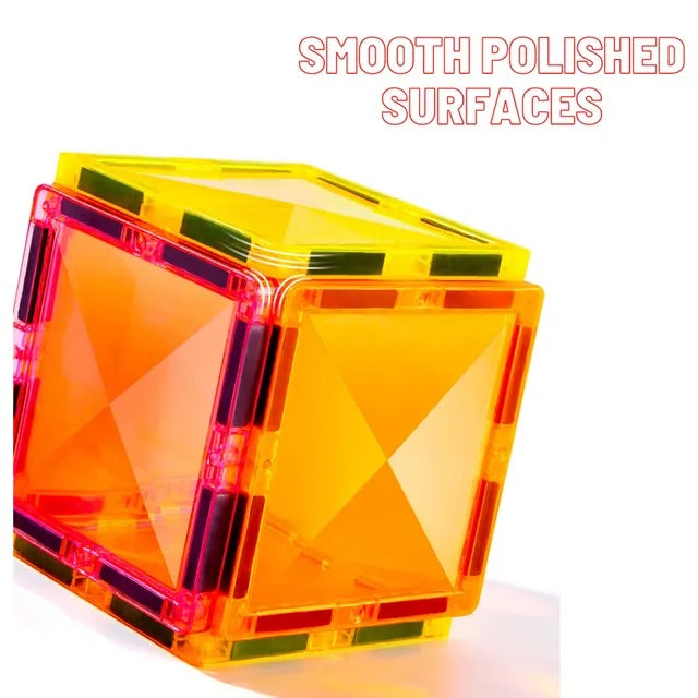 ميدير - مسار الرخام - بلاطات مغناطيسية ملونة | 100 قطعة 