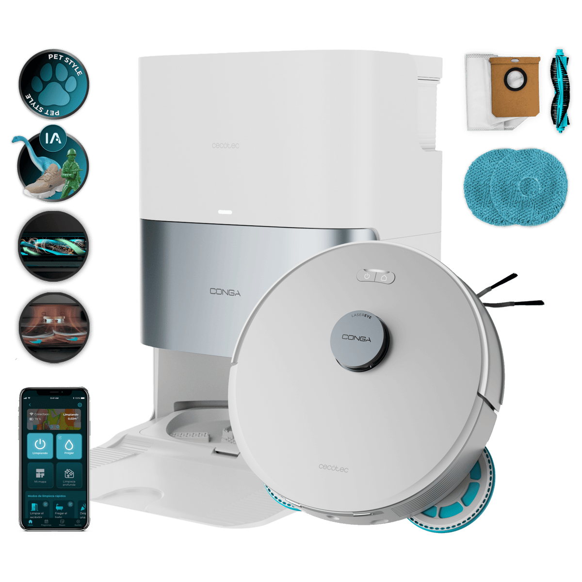 Cecotec Conga Q200 Smart Robot Vacuum and Mop - front view