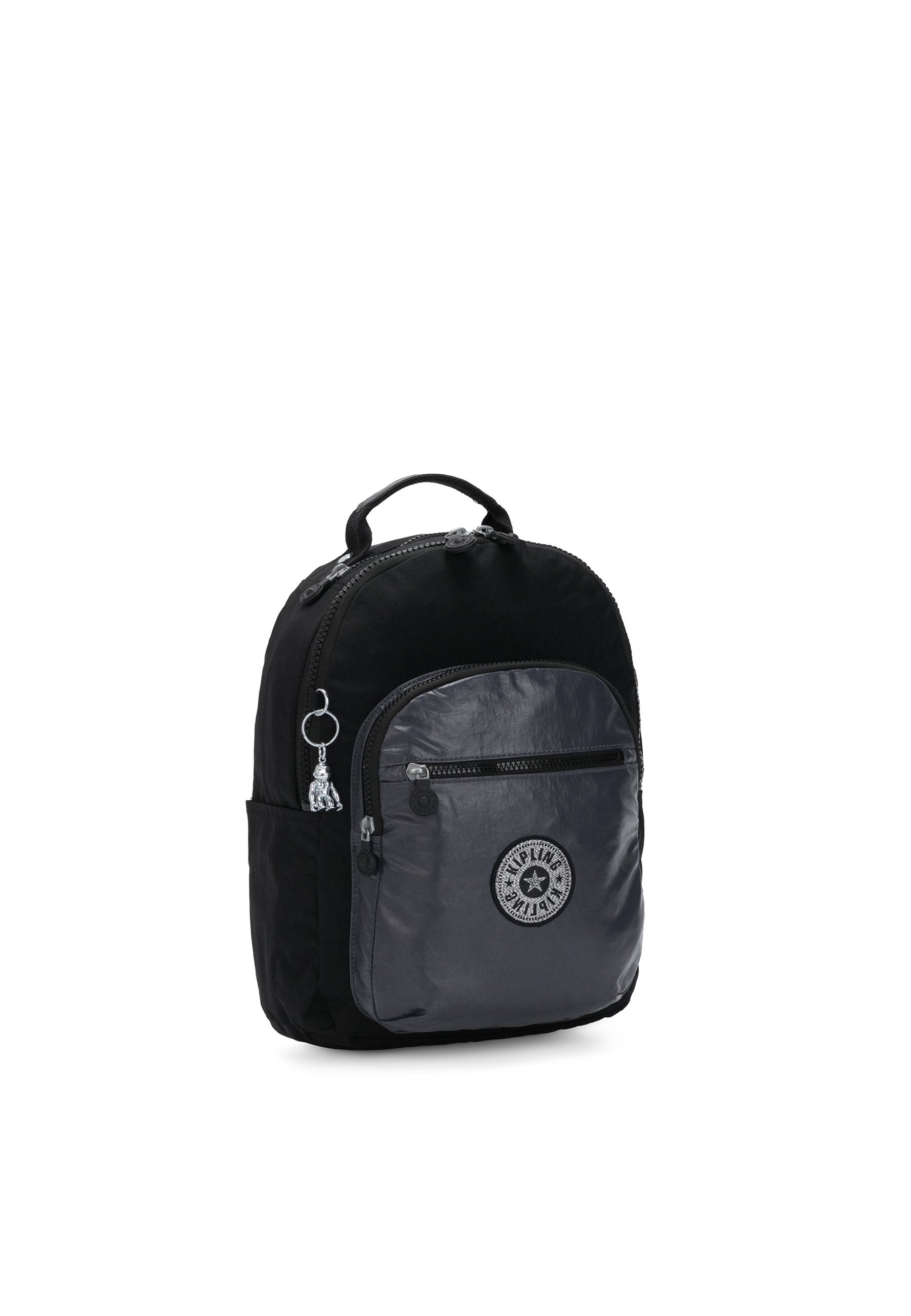 Kipling SEOUL S backpack Metallic Black - detail view