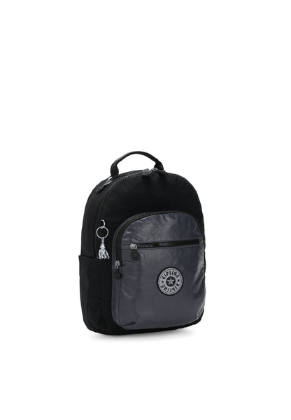 Kipling SEOUL S backpack Metallic Black - detail view