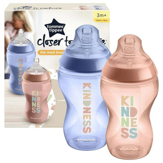 Tommee Tippee Closer to Nature Kindness Bottle, X2 Bottles, 340 ml