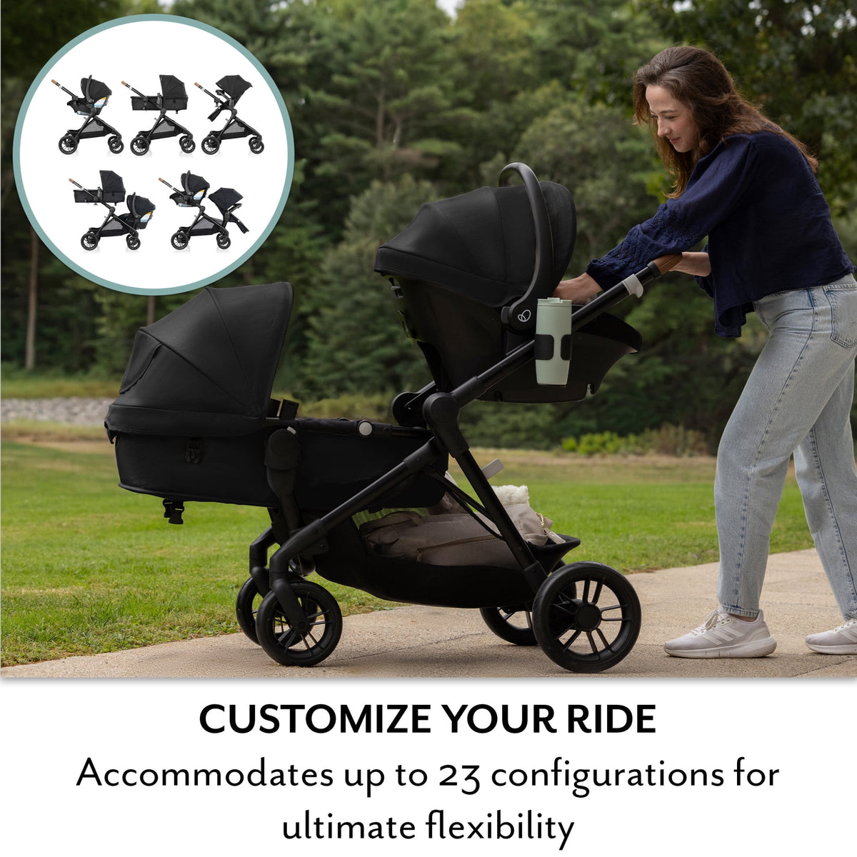 Evenflo - Pivot Xpand NXT Travel System with LiteMax NXT Infant Car Seat | Coal Black