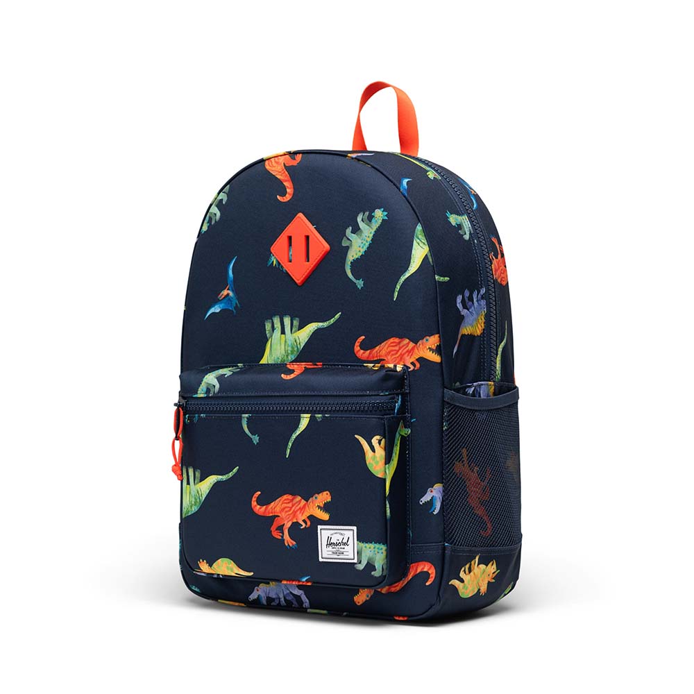 Herschel Heritage Youth Backpack Watercolour Dinos Darkest Navy 26L - 3/4 angle view