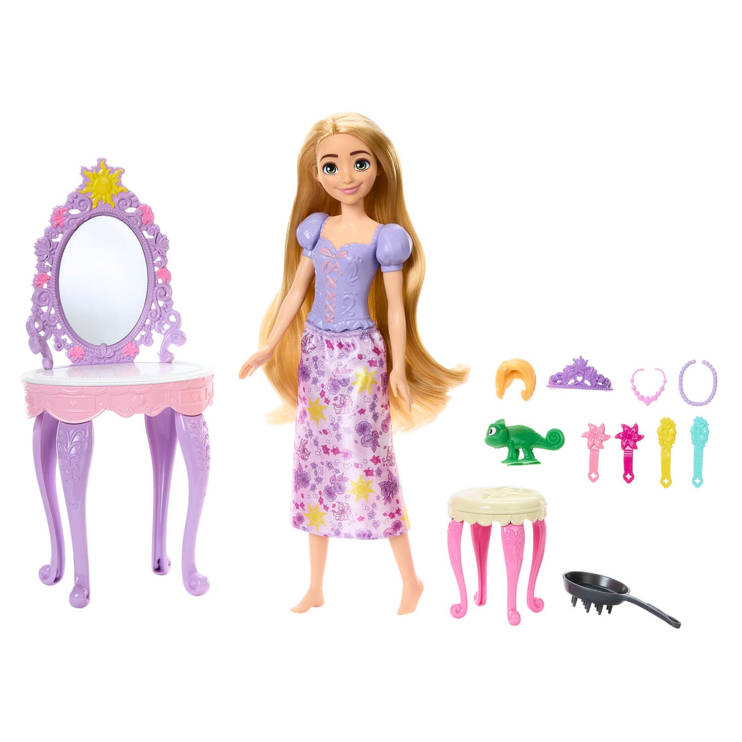 Disney Princess Rapunzel Doll with Vanity, Pascal & Accessories