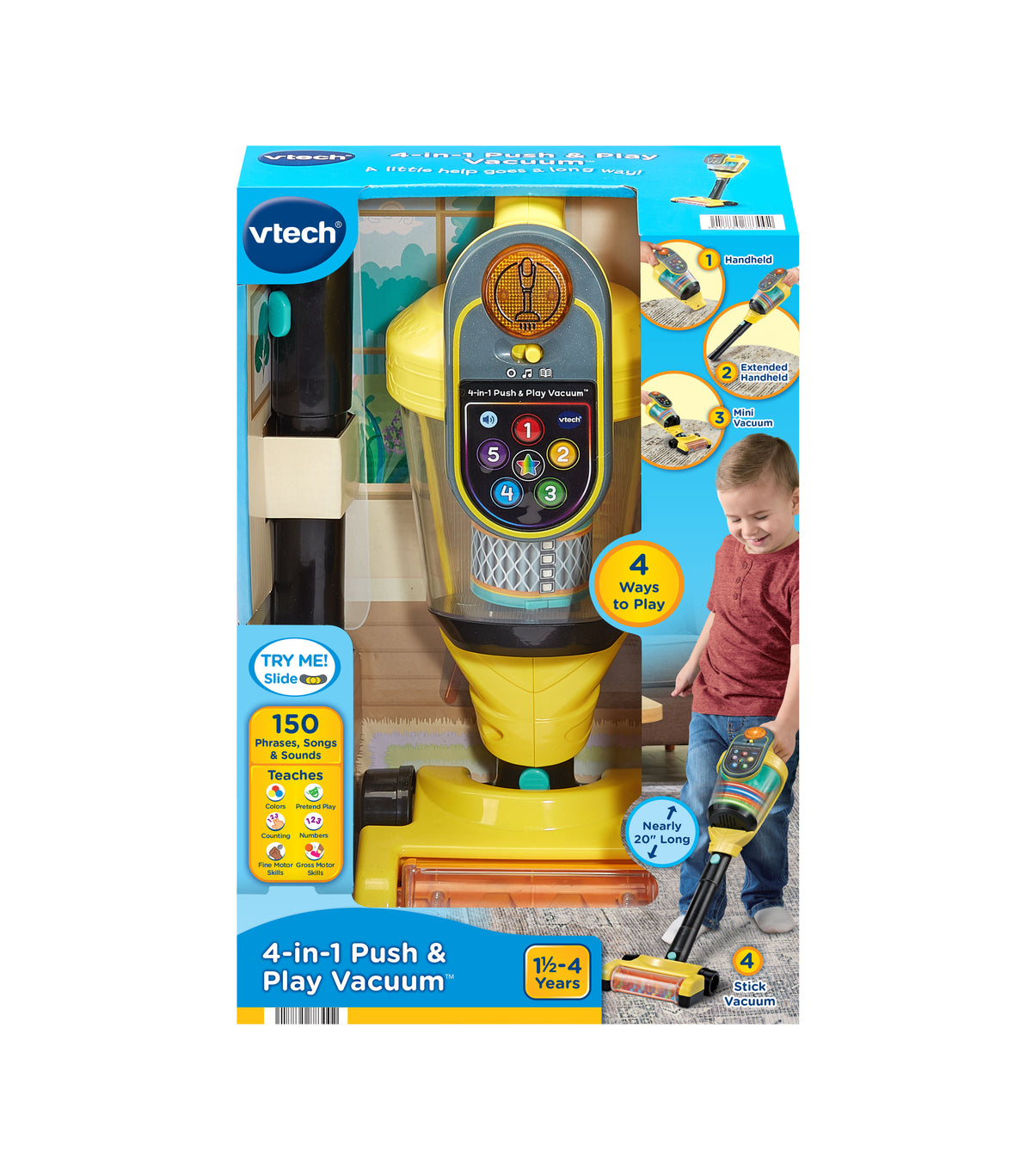 Vtech 4-in-1 Push & Play Vacuum