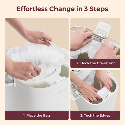 Momcozy - Drawstring Diaper Pail Bags | 13 Gallon | 45 Count