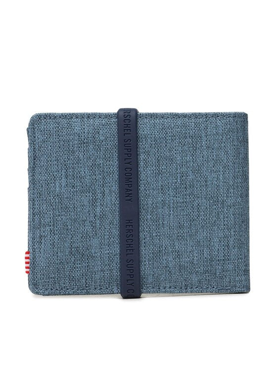 Herschel Roy Coin RFID Wallet in Copen Blue Crosshatch, interior view