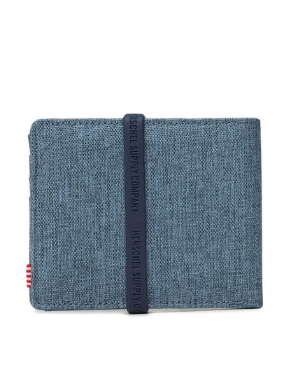 Herschel Roy Coin RFID Wallet in Copen Blue Crosshatch, interior view