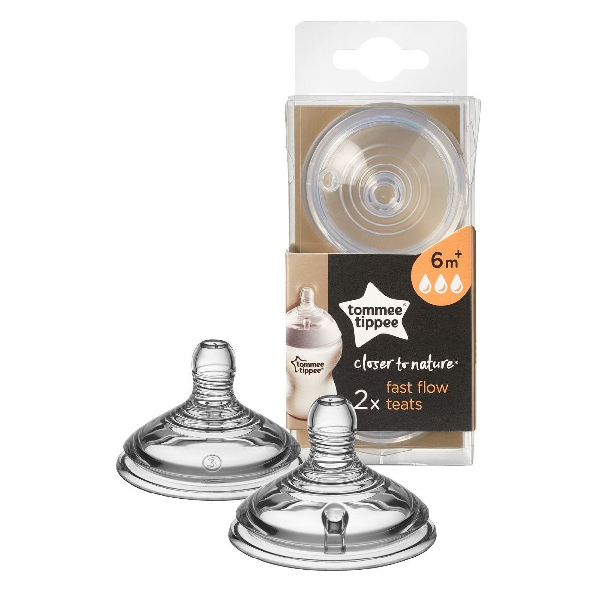 Tommee Tippee - Closer To Nature Fast Flow Teats (6m+) Teats  x2