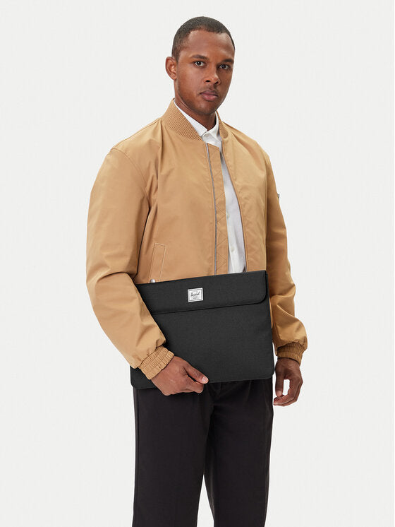 Herschel Spokane Laptop Sleeve in Black, detail view