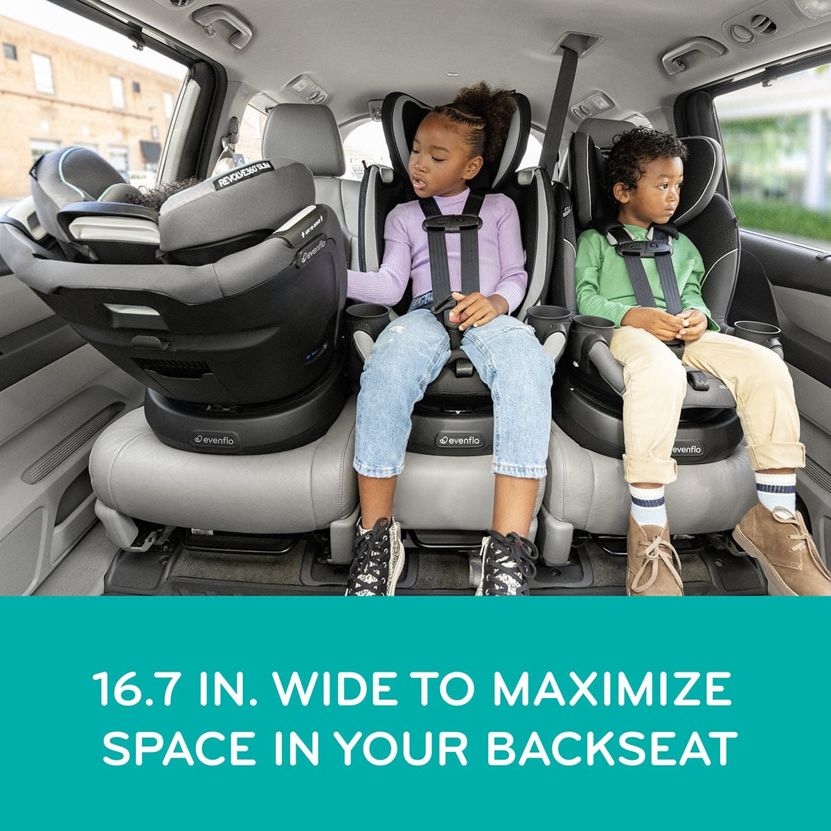 Evenflo - Revolve360 Slim 2-in-1 Rotational Convertible Car Seat | Salem Black