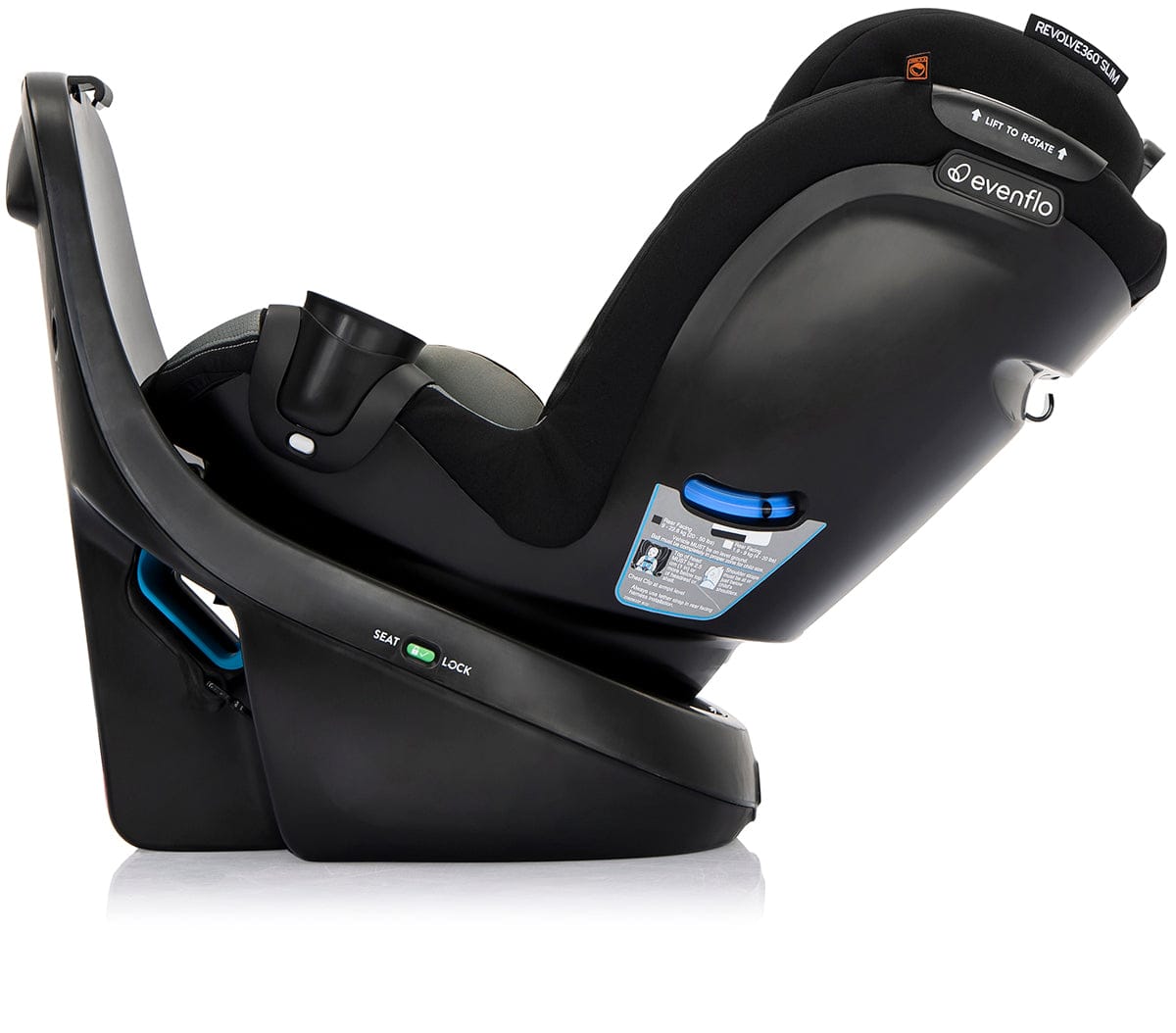 Evenflo - Revolve360 Slim 2-in-1 Rotational Convertible Car Seat | Salem Black