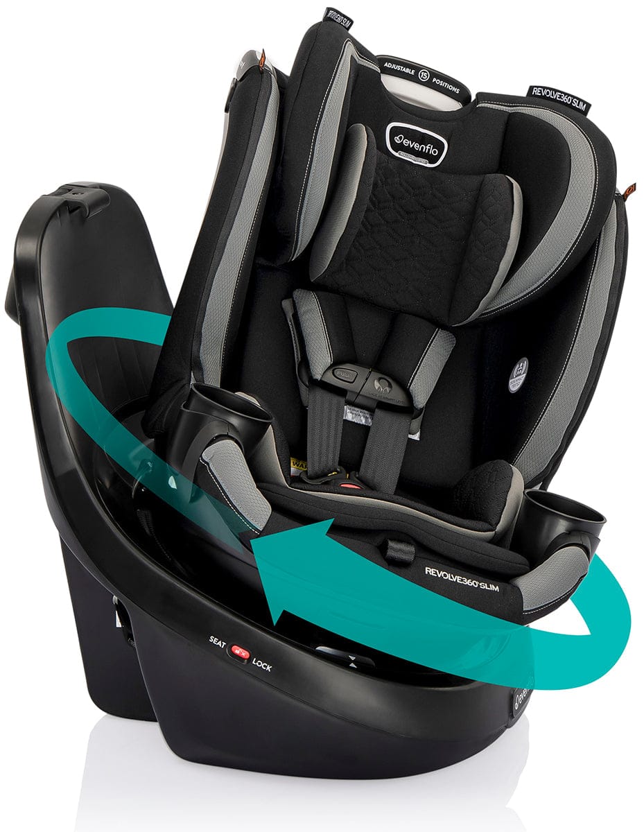 Evenflo - Revolve360 Slim 2-in-1 Rotational Convertible Car Seat | Salem Black