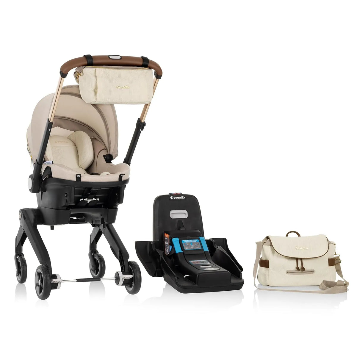Evenflo - Shyft DualRide Infant Car Seat & Stroller Combo | Limited Edition | Champagne
