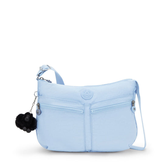 Kipling IZELLAH Crossbody Bag Cloudy Sky Blue Medium - front view — BambiniJO Jordan